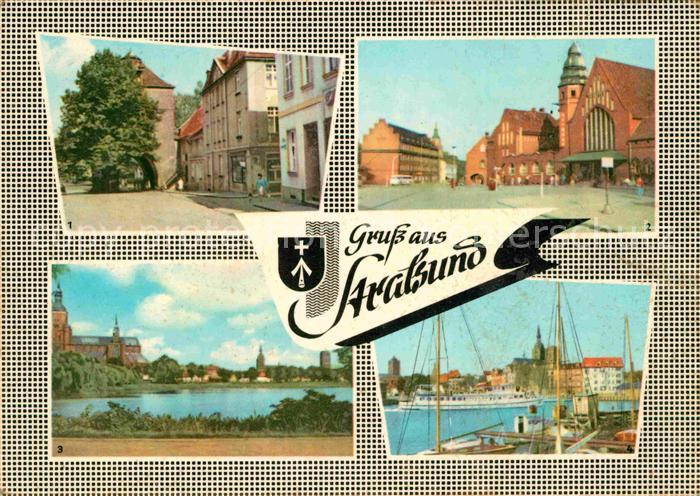 Stralsund Mecklenburg Vorpommern Knieportor Bahnhof Teichpromenade Hafen Schiff