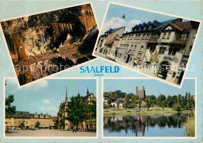 Saalfeld Saale Tropfsteinhoehle Platz Burg Teilansicht