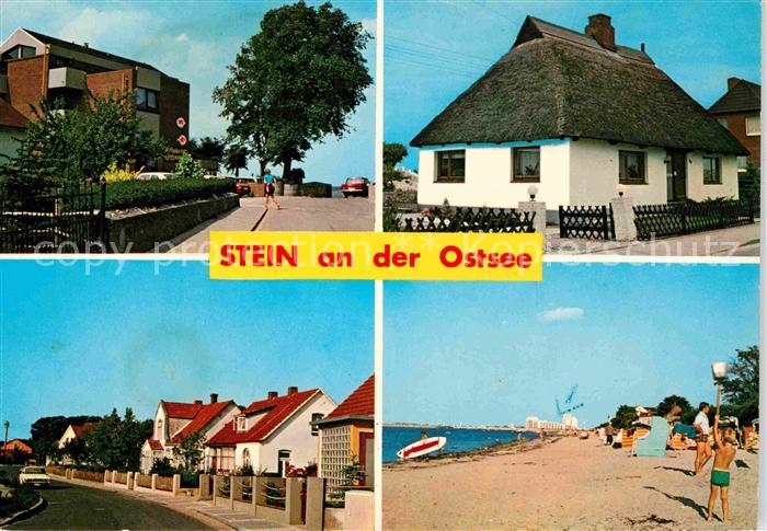 Stein Laboe Strand Teilansicht Reethaus
