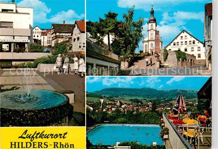 Hilders Rhoen Sparkasse Brunnen Freibad Kirche