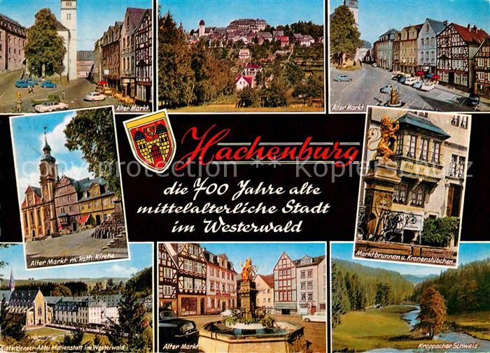 Hachenburg Westerwald Alter Markt Katholische Kirche Brunnen Kronenstuebchen