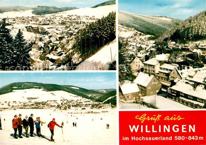 Willingen Sauerland Teilansicht Skipiste Panorama
