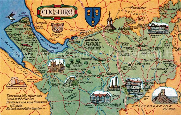 Cheshire Map Landkarte