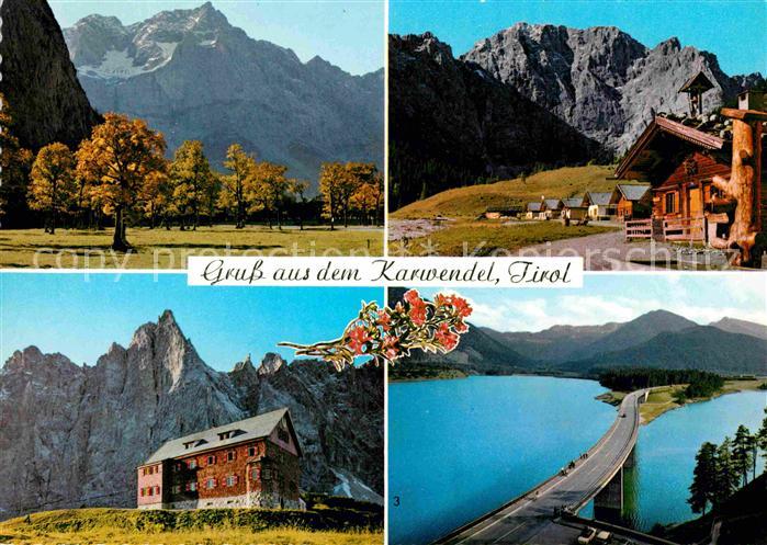 Karwendel Grosser Ahornboden Engalm gegen Grubenkar Sylvensteinsee Falkenhuette