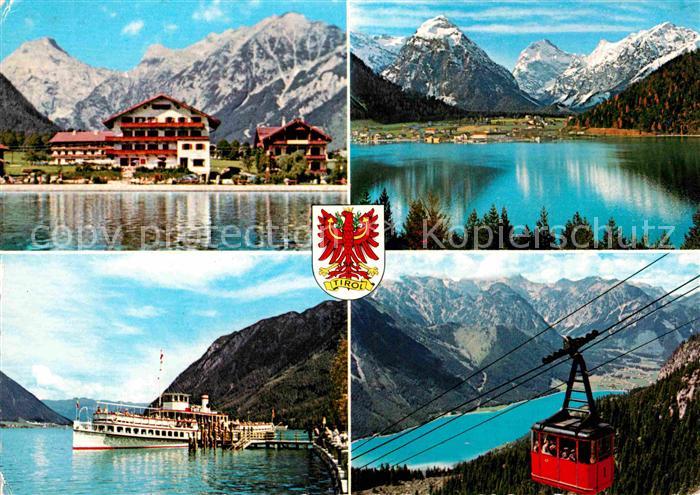 Pertisau Achensee Strandhotel Bootsanleger Ausflugsdampfer Bergbahn Alpenpanoram