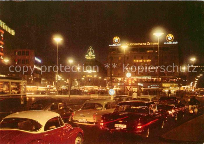 Muenchen Bayern Stachus bei Nacht