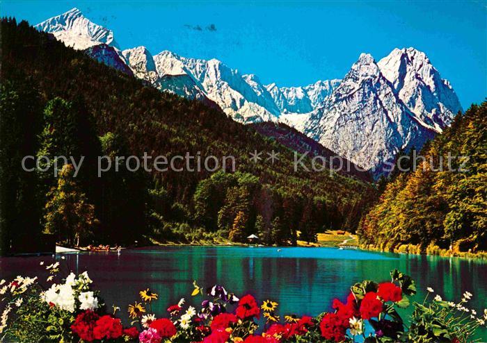 GARMISCH-PARTENKIRCHEN Bayern Riessersee mit Zugspitzgruppe Wettersteingebirge