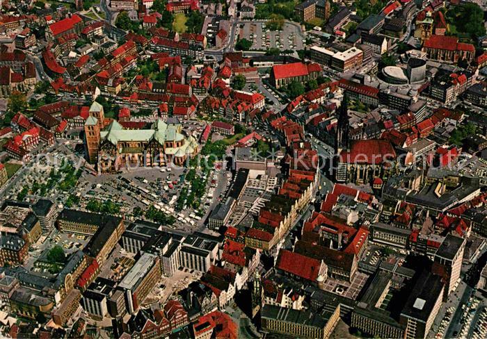 Muenster Westfalen Dom Lambertikirche Prinzipalmarkt Fliegeraufnahme