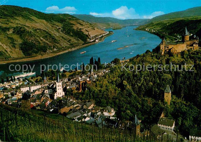 Bacharach Rhein Panorama mit Jugendburg Stahleck