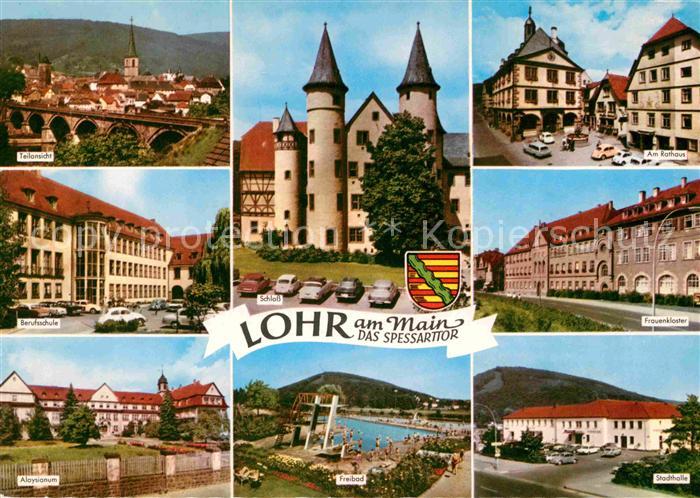 Lohr Main Bruecke Schloss Rathaus Frauenkloster Stadthalle Freibad Aloysianum
