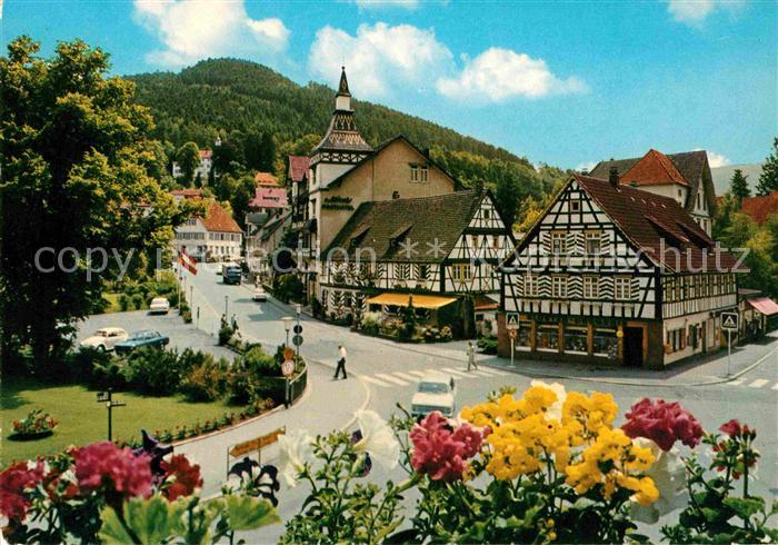 Bad Herrenalb Hauptstrasse Fachwerkhaeuser Kurort im Schwarzwald