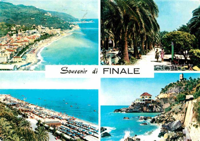Finale Ligure Panorama Kueste Promenade Palmen