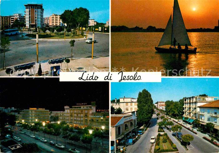 Lido di Jesolo Ortsansichten Kuestenort Sonnenuntergang Segeln