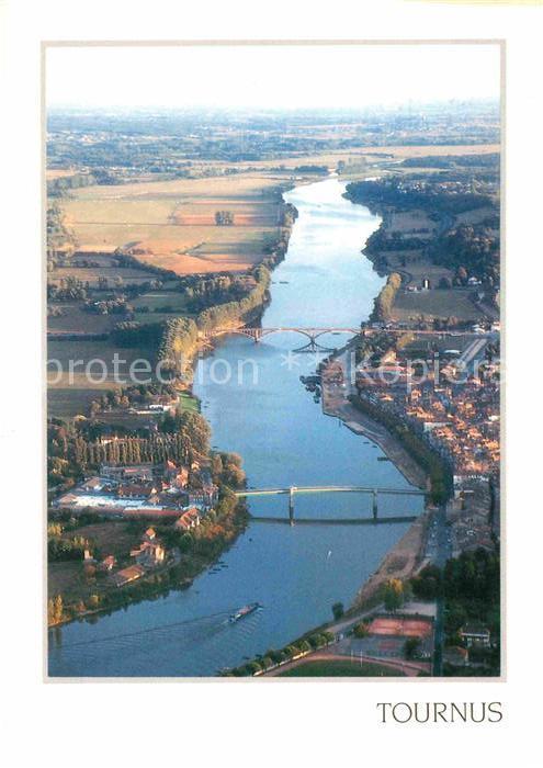 Tournus Vue aerienne la Saone