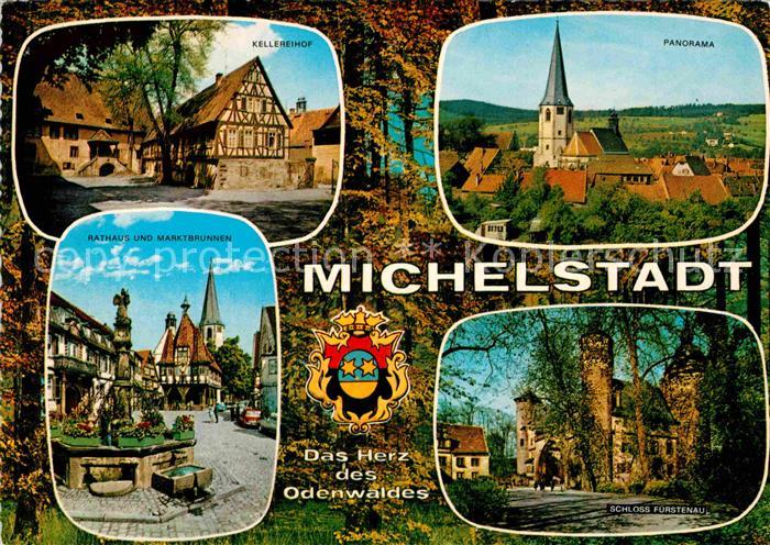 Michelstadt Kellereihof Kirche Rathaus Marktbrunnen Schloss Fuerstenau Wappen