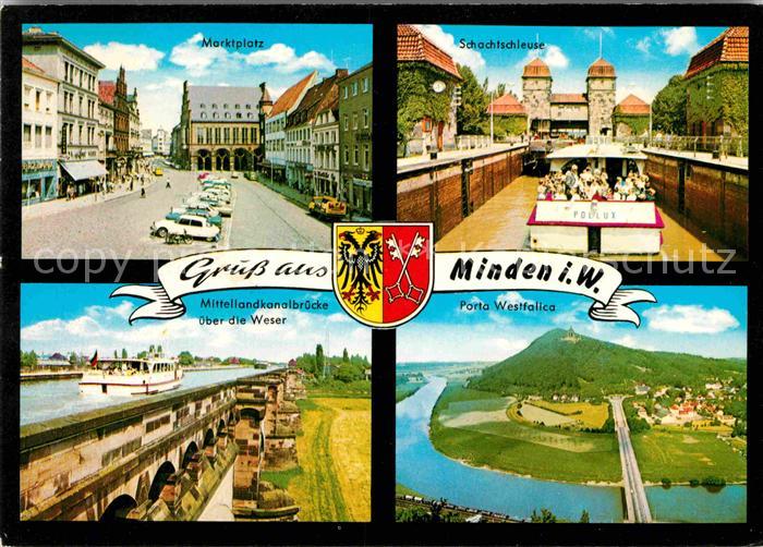 Minden Westfalen Marktplatz Schachtschleuse Porta Westfalica Mittellandkanal Wes