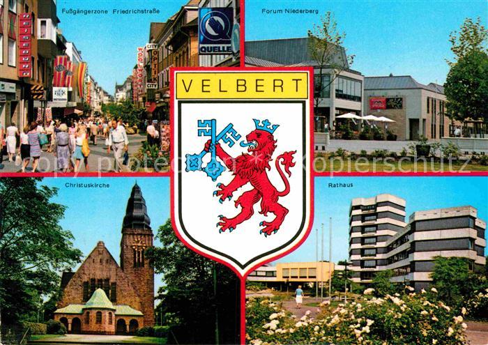 Velbert Fussgaengerzone Friedrichstrasse Forum Niederberg Rathaus Christuskirche
