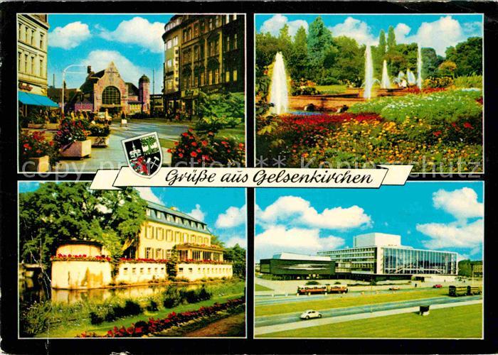 GELSENKIRCHEN NRW Bahnhof Park Springbrunnen Schloss Musiktheater
