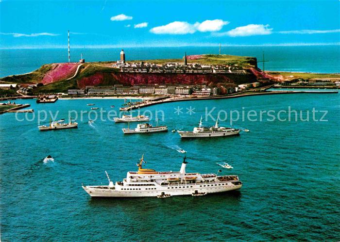 HELGOLAND Insel Schleswig-Holstein Nordseebad Insel Faehre Fliegeraufnahme