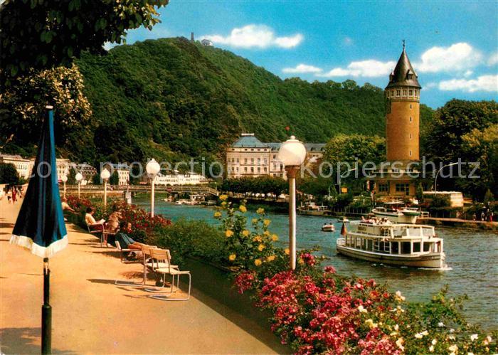Bad Ems Lahnpartie mit Quellenturm Ausflugsdampfer