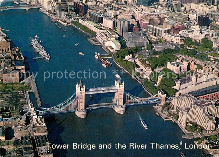 London Tower Bridge and the River Thames aerial view