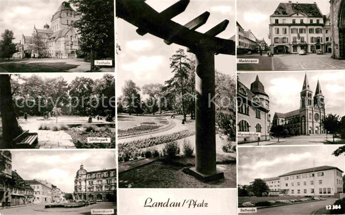 Landau Pfalz Festhalle Schillerpark Reiterstrasse Markt Marienkirche Bethesda