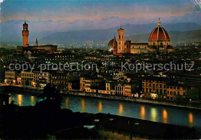 Firenze Florenz Panorama dal Piazzale Michelangelo notturno