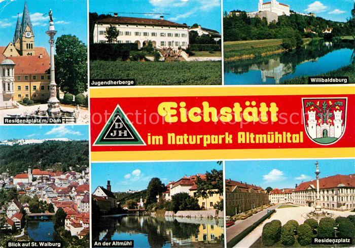 Eichstaett Oberbayern Residenzplatz Dom Jugendherberge Willibaldsburg St Walburg