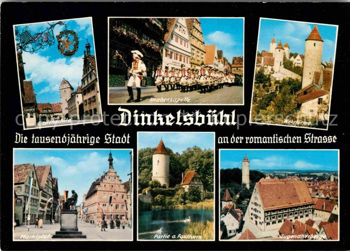 Dinkelsbuehl Greifenschild Knabenkapelle Wehrtuerme Marktplatz Faulturm Jugendhe