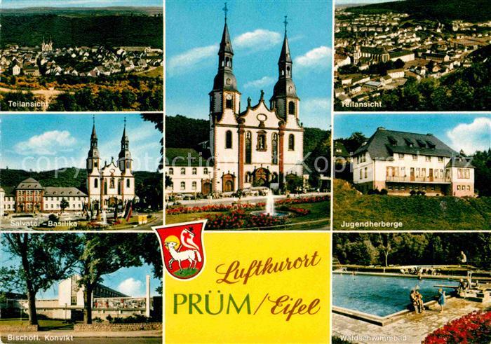 Pruem Eifel Teilansichten Salvator Basilika Jugendherberge Bischoefl Konvikt Wal