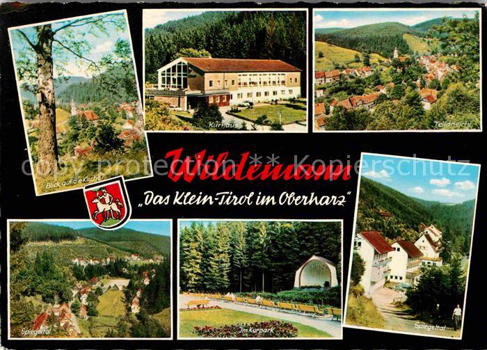 Wildemann Harz Goslar Niedersachsen Kurhaus Teilansicht Spiegelbad Kurpark Spieg