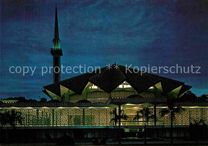 Kuala Lumpur Night scene of Masjid Negara Moschee