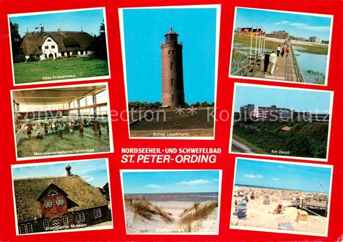 St Peter-Ording Altes Friesenhaus Boehler Leuchtturm Seebruecke Am Deich Meerwas