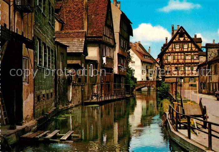 Ulm Donau Altstadt Partie an der Blau