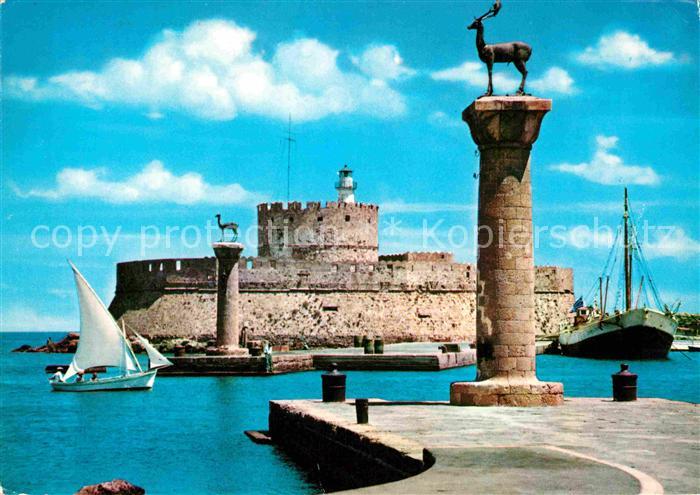 Rhodos Rhodes aegaeis Leuchtturm Der Hirsch