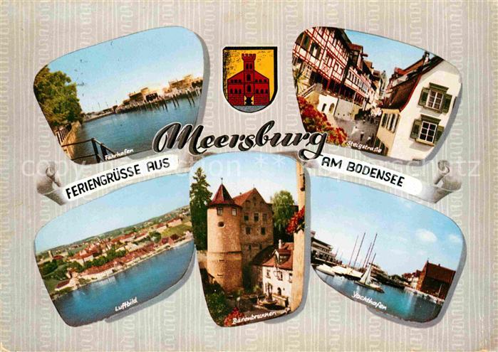 Meersburg Bodensee Faehrhafen Steigstrasse Fliegeraufnahme Jachthafen