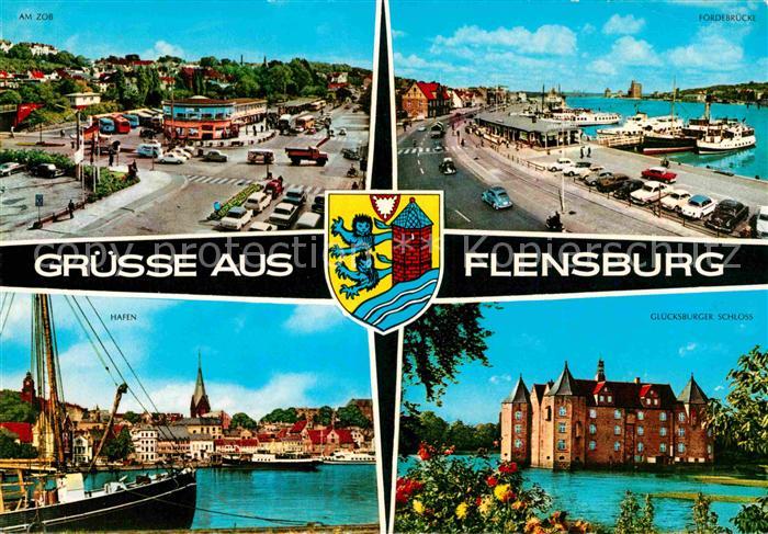 Flensburg Am ZOB Foerdebruecke Hafen Gluecksburger Schloss