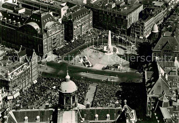 Amsterdam Niederlande Dam met Nationaal Monument Fliegeraufnahme