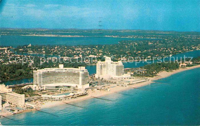 Miami Beach Fliegeraufnahme Gold Cost famous Hotels Fontainebleau and Eden Roc