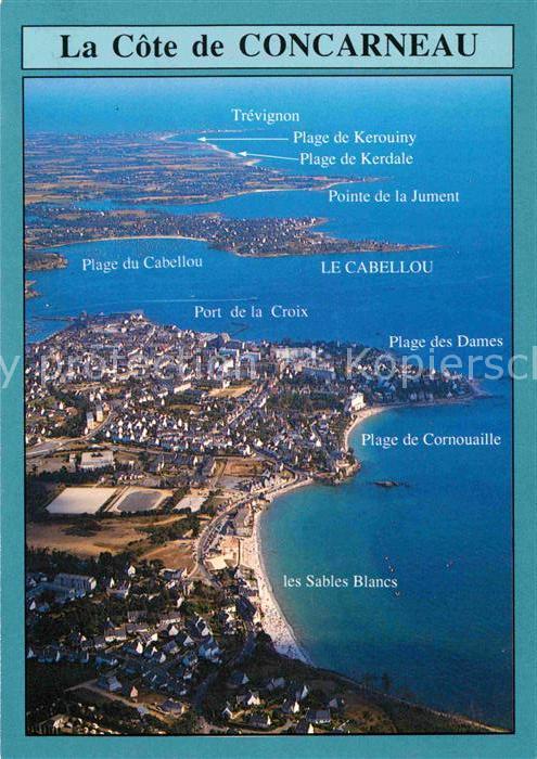 Concarneau Finistere Fliegeraufnahme Kuestenpartie