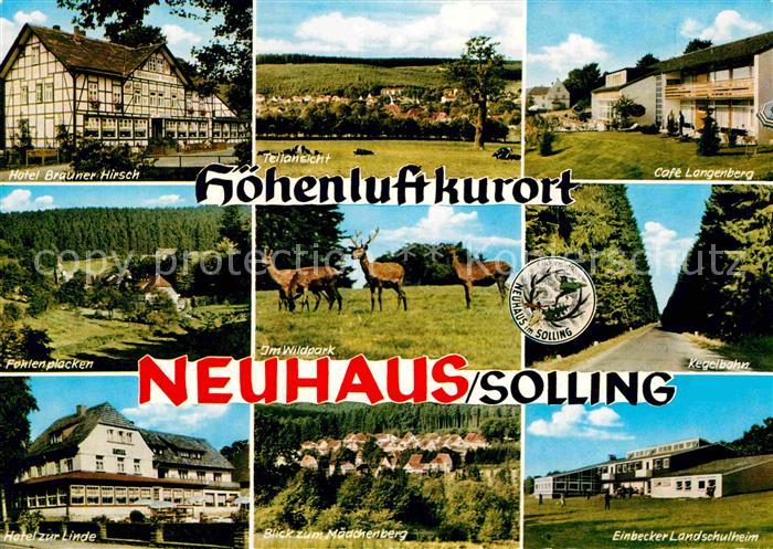 Neuhaus Solling Hotel-Brauner-Hirsch Cafe Langenberg Kegelbahn Wildpark Hotel Zu
