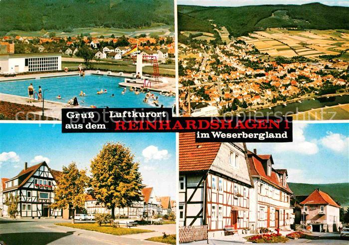 Reinhardshausen Fliegeraufnahme Freibad Ortspartie Fachwerk