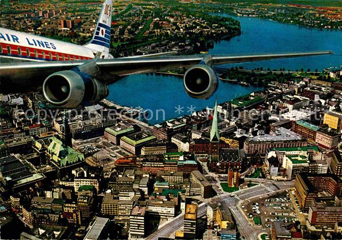 HAMBURG  CITY Fliegeraufnahme mit Binnen- und Aussenalster