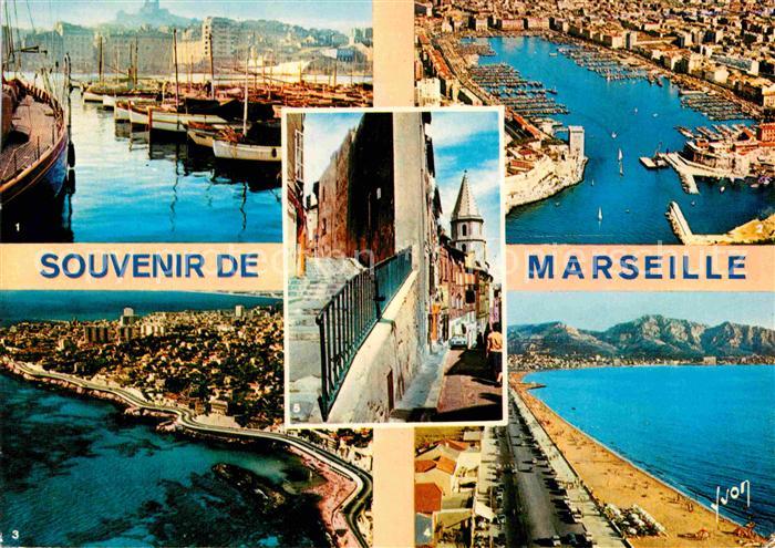 Marseille Bouches-du-Rhone Hafen Fliegeraufnahme Strand