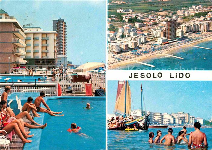 Jesolo Fliegeraufnahme Strand Pool