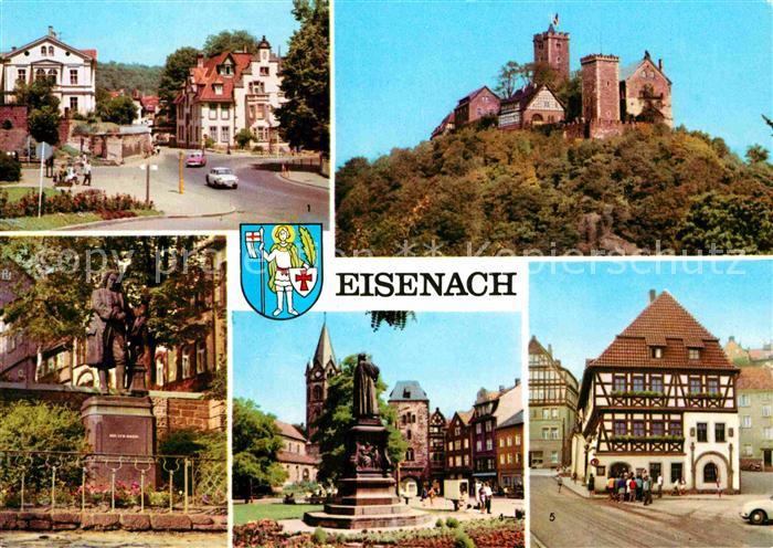 Eisenach Thueringen Marienstrasse Wartburg Bach-Denkmal Luther-Denkmal Luther-Ha