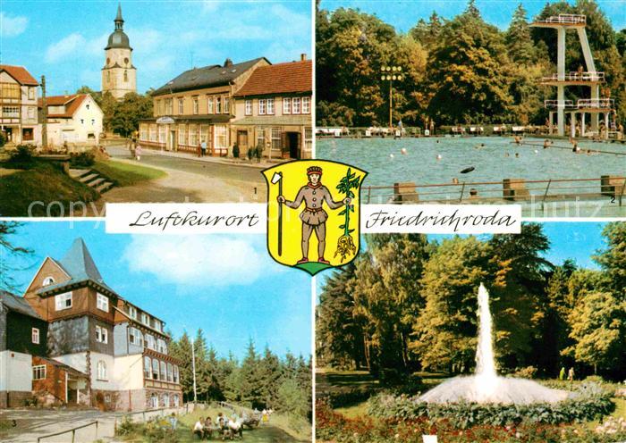 Friedrichsroda Platz der DSF Spiessberghaus Schwimmbad Springbrunnen im Kurpark