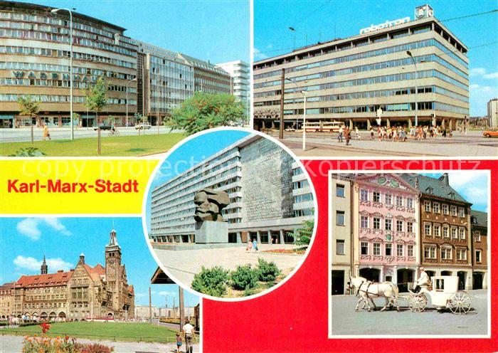 Karl-Marx-Stadt Centrum Warenhaus Ernst-Thaelmann-Strasse Karl-Marx-Monument Hoc