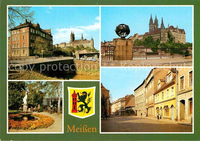 Meissen Elbe Sachsen Dom Albrechtsburg Kaendlerbrunnen Leipziger-Strasse