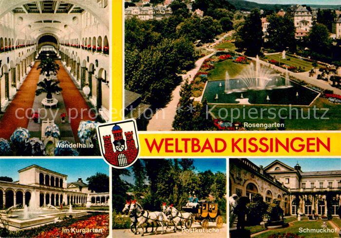 Bad Kissingen Wandelhalle Rosengarten Kurgarten Postkutsche Schmuckhof
